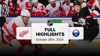 Red Wings at Sabres  October 26 2024  NHL Full Game Highlights [upl. by Cousin]