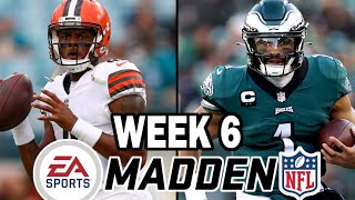 Browns at Eagles  Week 6 Madden Simulation [upl. by Clari880]