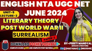 UGC NET English Literature  Surrealism Litrary Movement in hindi Unit9  Lecture3  UGC NET 2024 [upl. by Ahsuatal944]