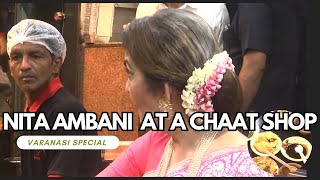 Nita Ambani Enjoys chaat at a shop and Shows down to Earth gestures in Varanasi [upl. by Gnod214]