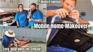 mobile home makeover on budget RENOVATIONS UPGRADES TO OUR SINGLE WIDE [upl. by Inaffit936]