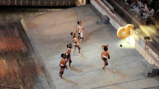 Xcaret  PoktaPok  Mayan ball game [upl. by Ainerbas]