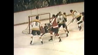 10251970 Philadelphia Flyers at Boston Bruins highlights Ted Green 1st goal in return no sound [upl. by Aihsyt]