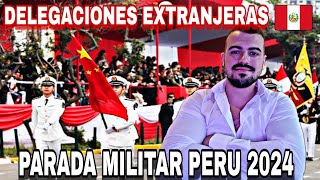 Ex Militar ESPAÑOL reacciona a las delegaciones EXTRANJERAS durante la parada militar de PERÚ 2024 [upl. by Laurianne]