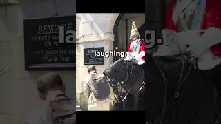 Watch This Hilarious Moment As The Guards Horse Steals This Tourists Hat Without Him Knowing [upl. by Oehsen]