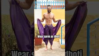 30 seconds tutorial to wear SAREE as DHOTI 😍❤️ ytshortsindia yt youtubeshorts youtube dhoti [upl. by Lalaj]