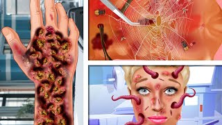 A large collection of ASMR ANIMATIONS Squeezing out pimples [upl. by Resor]