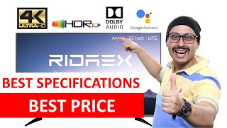 BEST SMART TV IN INDIA IN BUDGET 🔥🔥🔥 RIDAEX BEST SMART TV 🔥🔥 4K BUDGET SMART TV 🔥 4K BEST ANDROID TV [upl. by Doubler]