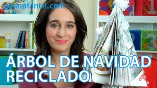 Cómo hacer un árbol de Navidad reciclado con una revista [upl. by Zipnick]