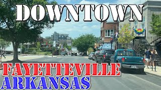 Fayetteville  Arkansas  4K Downtown Drive [upl. by Lamoureux]