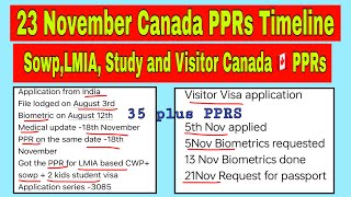 23 November Canada PPR timeline today  SowpLMIAStudy And Visitor Visa PPR request timeline Canada [upl. by Ahtiuqal]