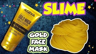 TUTKALSIZ BORAKSSIZ SLIME  SLAYM  Gold Mask Slime Nasıl Yapılır  Altın Maske ile Slime Yapımı [upl. by Elia]