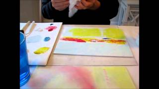 Abstract Painting Tutorial on Canvas 1 [upl. by Atiuqet]