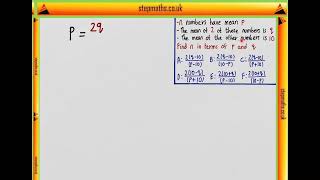 NSAA 2018 Section 1  Q07 Maths  Deriving Expressions with Means  Worked Solution [upl. by Helbonia186]