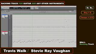 Travis Walk Backing Track  Stevie Ray Vaughan [upl. by Htnamas678]