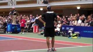 WTT Smash Hits  Roddick Impersonates McEnroe [upl. by Remot]