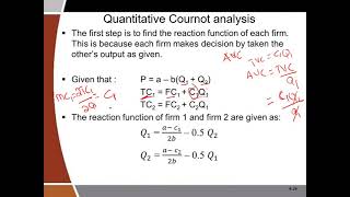 Oligopoly Video 2 Cournot model analysis [upl. by Meagher332]