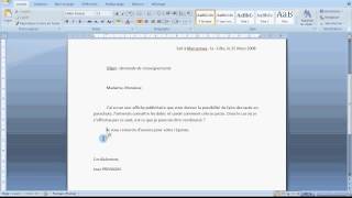 Tuto Mettre en forme une lettre Word 2007 [upl. by Grewitz101]