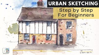 Urban Sketching for Beginners  Step by Step  Tutorial [upl. by Roddie]