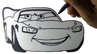 How to draw a Car Lightning McQueen Cartoon  Narrated version [upl. by Janelle]