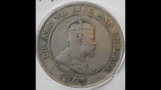 King Edward VII 1909 Jamaica One Penny Coin [upl. by Sirenay]