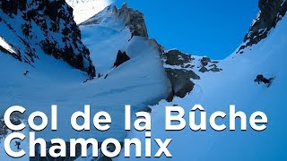 Col de la Bûche Aiguille de lM Couloir Est Chamonix MontBlanc Ski de randonnée pente raide [upl. by Anwahsal833]