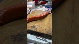 Master Sushi Chefs Salmon Skinning Secret salmon sushi hd [upl. by Rockafellow]