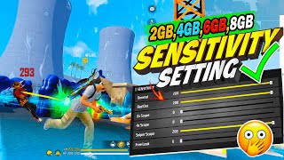 Best Sensitivity Setting For Headshot⚙️ 2GB  3GB  4GB  6GB  8GB  12GB RAM  FREE FIRE [upl. by Preston935]