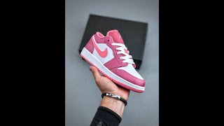 Air Jordan 1 Low Desert BerryCoral ChalkWhite 553560616 For Sale [upl. by Muhan]