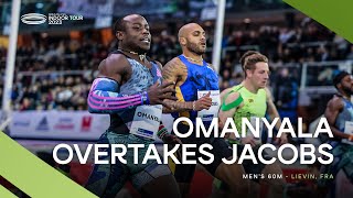 Omanyala beats Jacobs in Lievin 🔥  World Indoor Tour 2023 [upl. by Aralc]