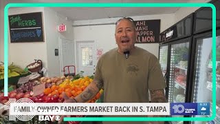 Feeding an appetite for locally grown food farmers market reopens in South Tampa [upl. by Ardnuahs513]