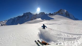 Ski Chamonix 012024  Day2  Powder Vallee Blanche part1 [upl. by Oflunra103]