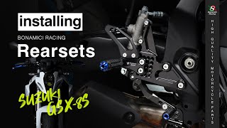 Installing Bonamici Racing rearsets for Suzuki GSX8S [upl. by Aleahc]