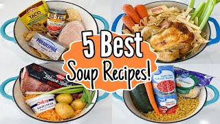 5 HEARTY SOUP RECIPES  The EASIEST Quick amp Tasty Soups YOU CAN MAKE  Julia Pacheco [upl. by Nirok]