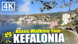 Assos  Kefalonia  Greece  4K Walking Tour  June 2022 [upl. by Notrub]