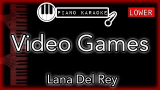 Video Games LOWER 3  Lana Del Rey  Piano Karaoke Instrumental [upl. by Neona]