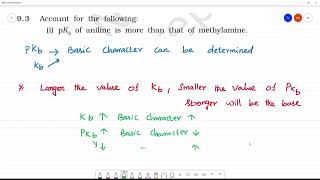 i pKb of aniline is more than that of methylamine [upl. by Cosme]