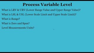 What is LRV amp URV  LSL amp USL  Zero amp Span  Range  Level Measurement Units Field Instrumentation [upl. by Cullen833]