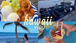 hawaii vlogexploring fresh food beaches nāpali boat tour 𓆉🌊🐚🌺🥥 [upl. by Thagard884]