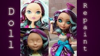 Ever After High Madeline Hatter doll repaint [upl. by Eanej540]