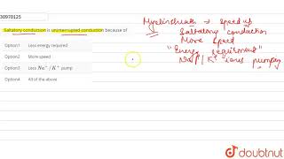 Saltatory conduction is uninterrupted conduction because of [upl. by Llenil202]