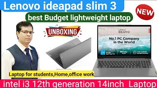 Lenovo ideapad slim 3 unboxing  best budget laptop for Students Home Office work  lightweight Lap [upl. by Nissie]