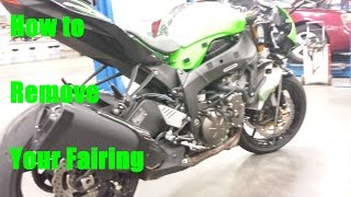 ZX6R Fairing removal [upl. by Arracahs]