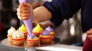 5 Cupcake Icing Techniques  Cake Decorating [upl. by Arihppas]