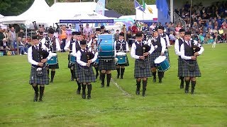 STIRLING AND DISTRICT SCHOOLS PIPE BAND GRADE N J A AT BRIDGE OF ALLAN HIGHLAND GAMES 2018 [upl. by Etnahsal]