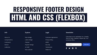 How to create responsive website footer using HTML And CSS  Responsive Footer using HTML And CSS [upl. by Kristy]