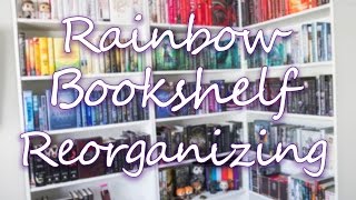 Rainbow Bookshelf Reorganizing [upl. by Daub946]