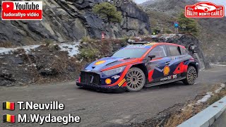 test rallye MonteCarlo 2024 essai Hyundai i20 WRC  TNeuville full attack  Snow  tout au câble [upl. by Evatsug]