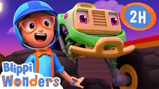 Monster Truck  Blippi Wonders  Moonbug Kids  Play and Learn [upl. by Atteuqaj]