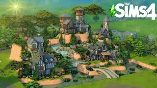 Village at the Waterfall✨The Sims4 Speed Build No CC buildersbestcollectioncollab [upl. by Kynan]